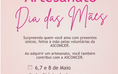Feirinha de artesanato Dia das Mães da ASCOMCER
